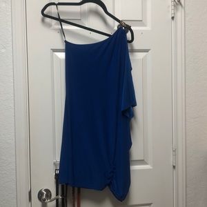 Forever 21 blue one shoulder mini dress